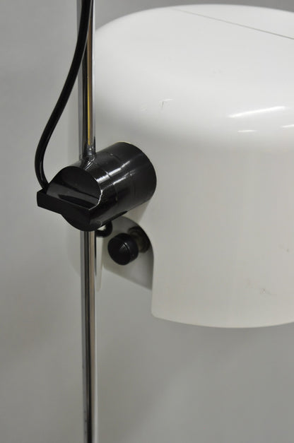 Joe Colombo for Oluce Italy White Coupe Mid Century Modern Floor Lamp - a Pair