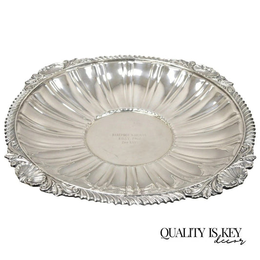 Antique "Barefoot Mailman Rally 1962" Award Silver Plated Serving Platter Tray