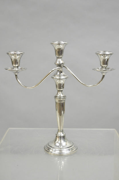 Vintage Revere Silversmith Sterling Silver Weighted 3 Arm Candelabra Candlestick