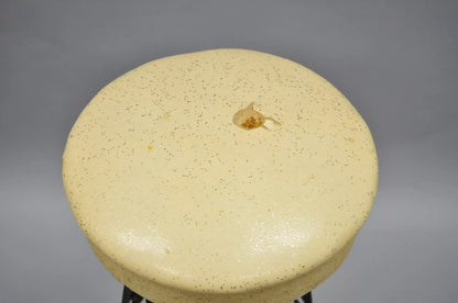 Vintage Mid Century Modern Atomic Era Swivel Wrought Iron Metal Hairpin Barstool
