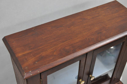 American Colonial Walnut Salesman Sample Apothecary Cupboard Display Cabinet
