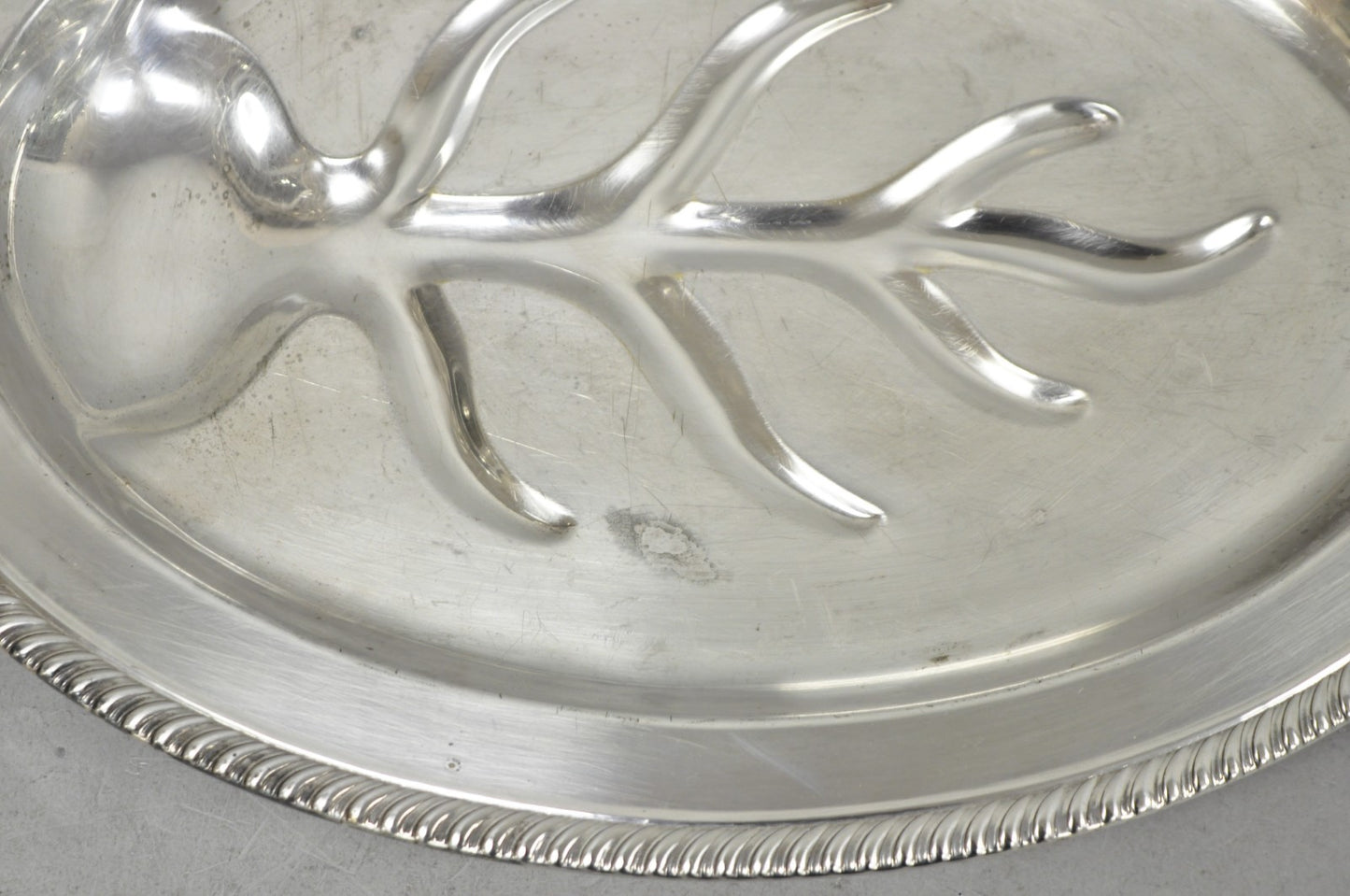 Vintage FB Rogers Silver Plated Oval Meat Cutlery Serving Platter Tray