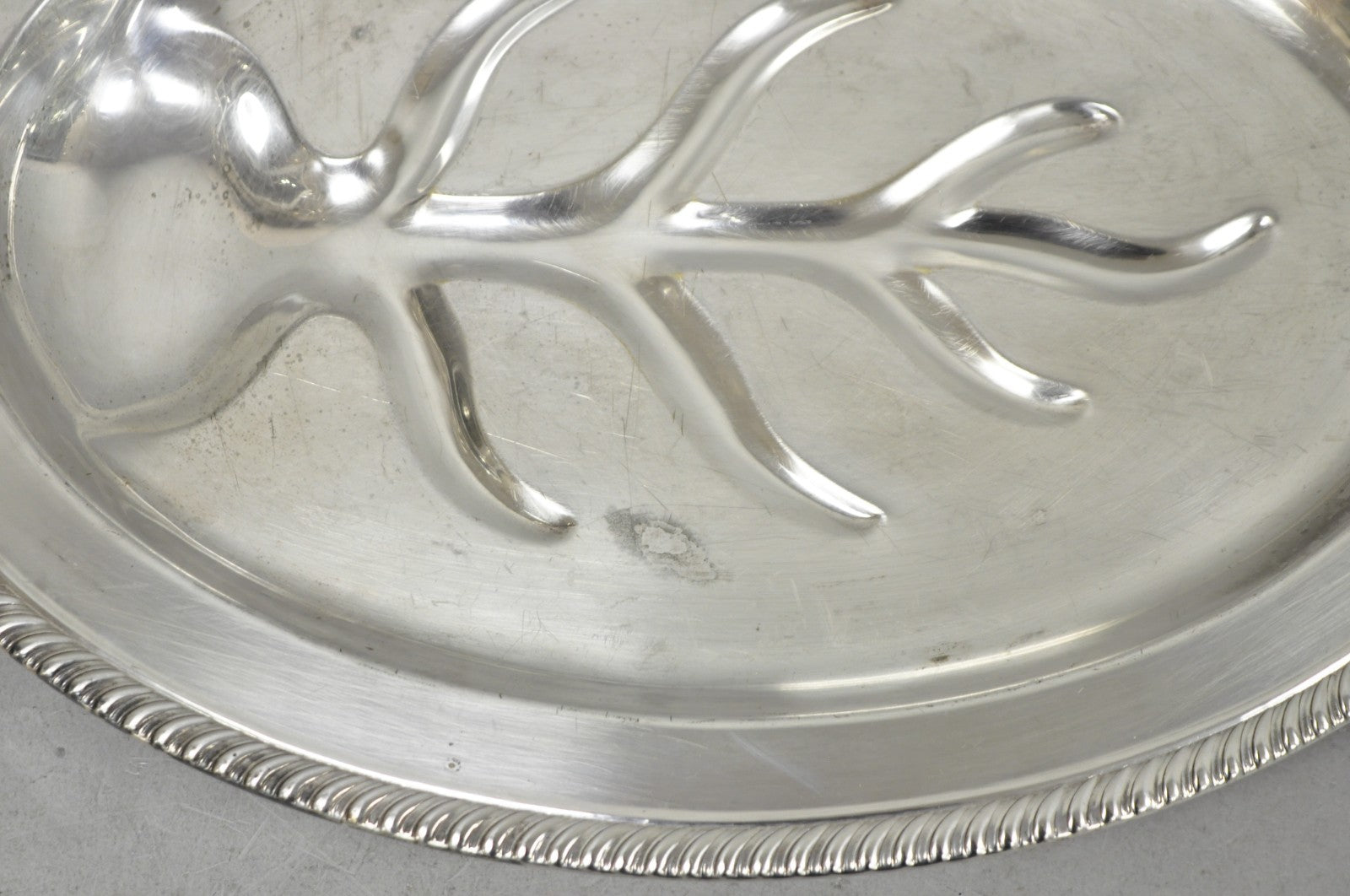 Vintage FB Rogers Silver Plated Oval Meat Cutlery Serving Platter Tray