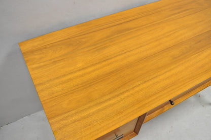 West Elm Williams Sonoma Mid Century Modern Acacia Teak Style Writing Desk (B)