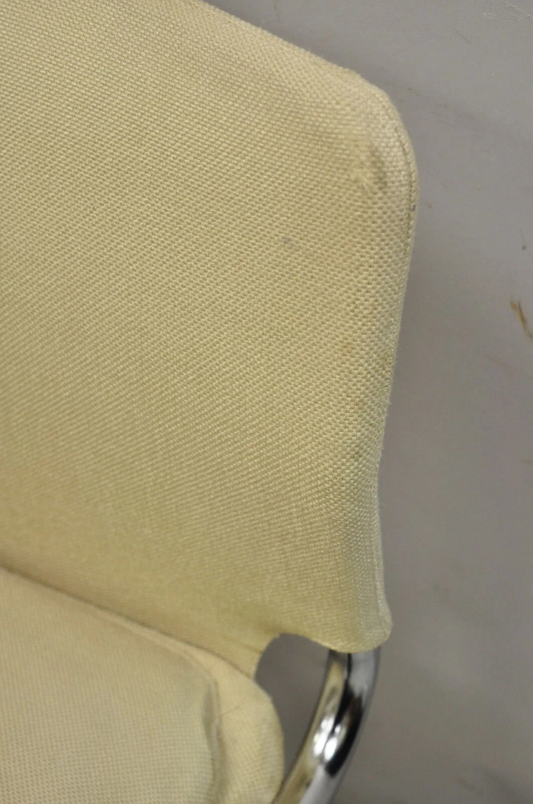 Mid Century Modern Milo Baughman Style Tubular Chrome Cantilever Side Chair