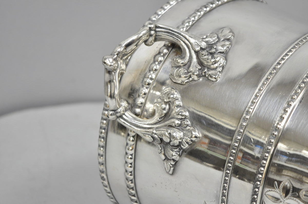 Victorian Henry Hicks Silver Plated S Monogram Champagne Chiller Wine Ice Bucket