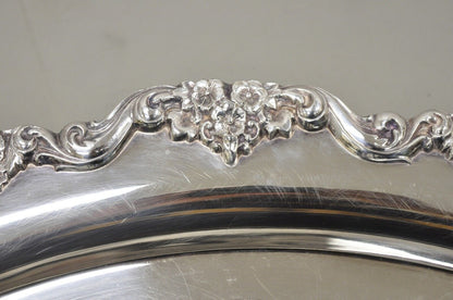 Vintage Poole Silver Co Lancaster Rose 30" Victorian Style Serving Platter Tray