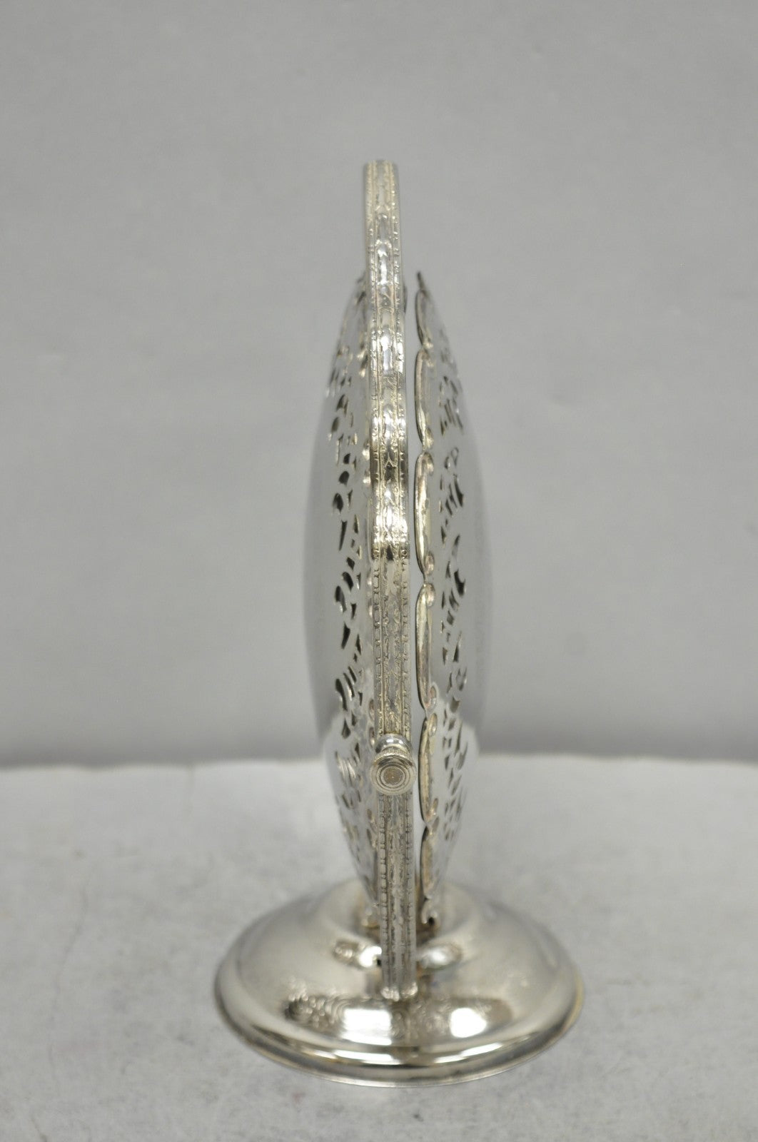 Vintage Queen Anne Style Silver Plated 3 Tiered Folding Cake Dessert Stand Tray