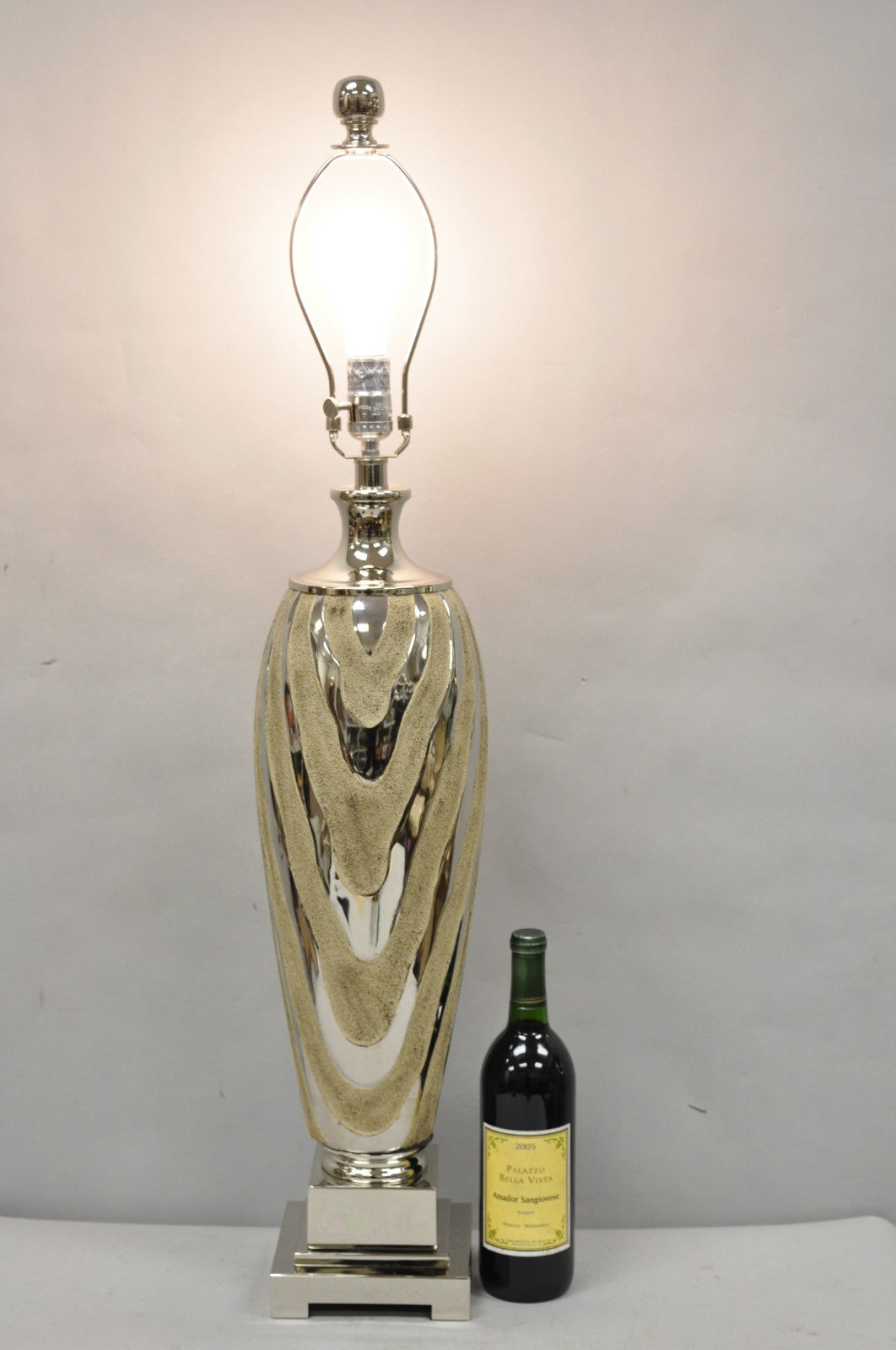 Contemporary Modern Silver & Gold Ceramic "Allegheny" Table Lamp by Uttermost