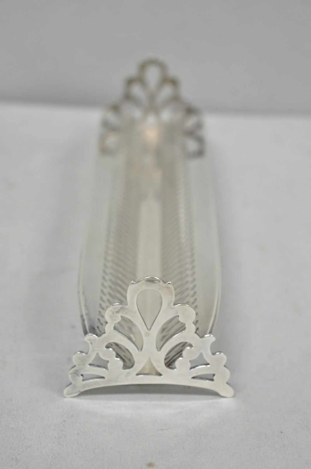 Vintage English Regency Silver Plated Reticulated Sugar Cube Cracker Caddy