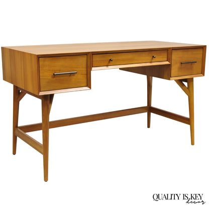 West Elm Williams Sonoma Mid Century Modern Acacia Teak Style Writing Desk (B)
