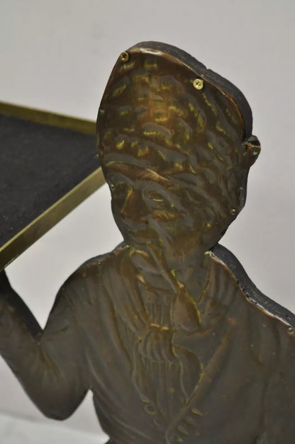Vintage Copper Dutch Man Figure Entry Hall Key Change Trinket Dish Stand Holder