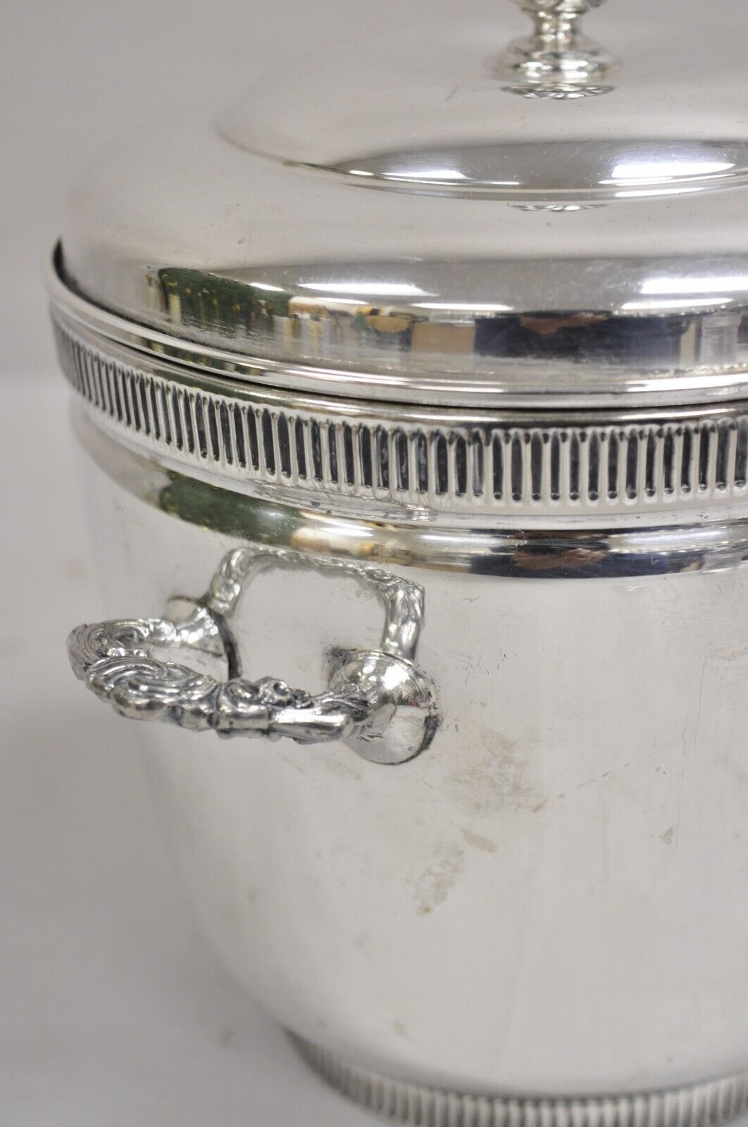 Vintage Art Deco Silver Plated Glass Lined Lidded Ice Bucket by Federal Silver