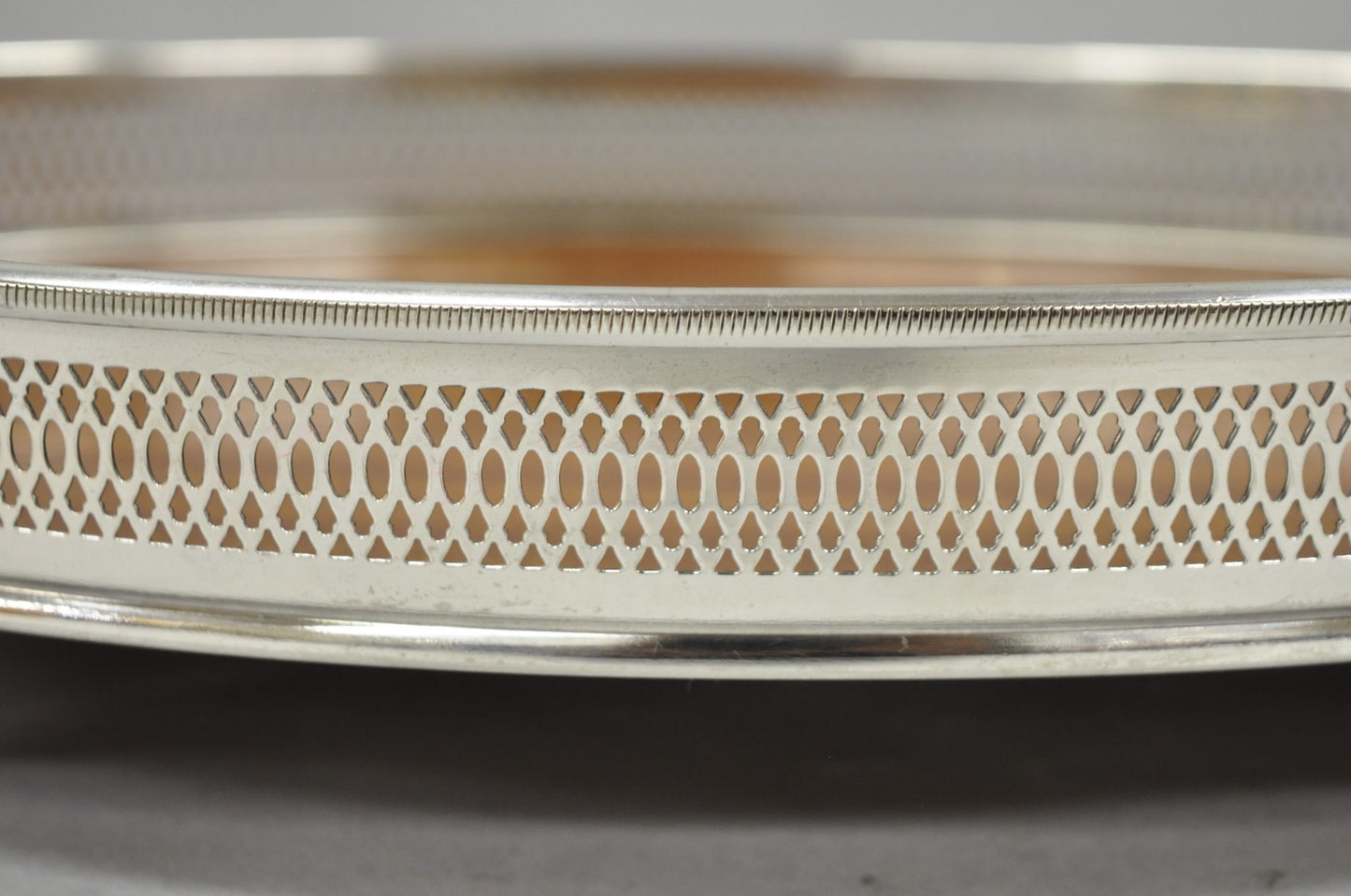 Vintage Eales of Sheffield Mid Century Modern Silver Plate Oval Formica Bar Tray