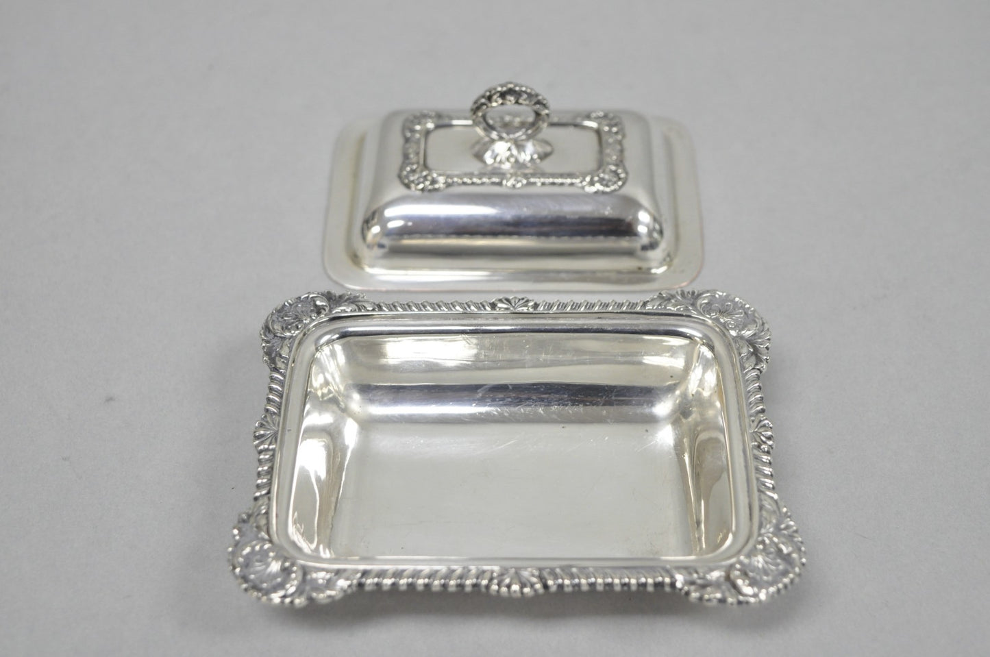 Vintage Miniature Sheffield England Silver Plated Covered Serving Dish Platter