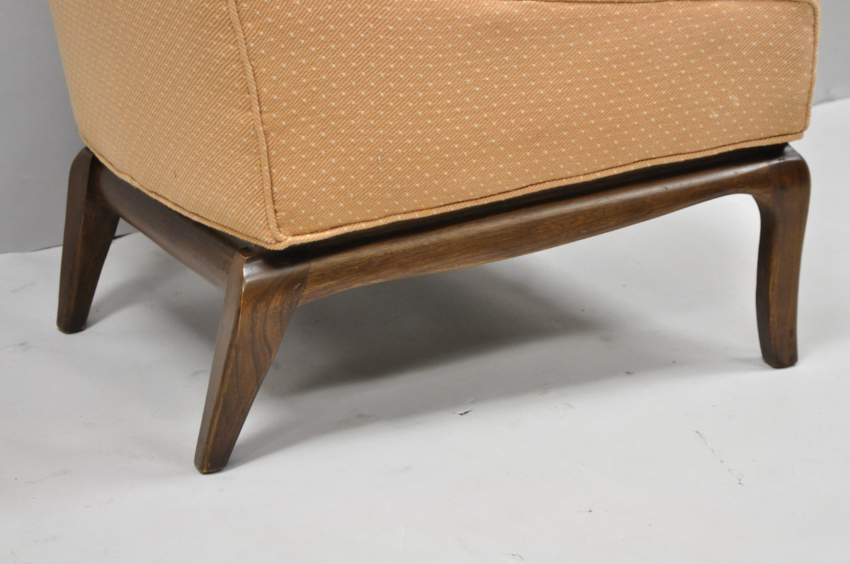 Mid Century Modern Walnut Lounge Chair Attr. T H Robsjohn Gibbings for Widdicomb