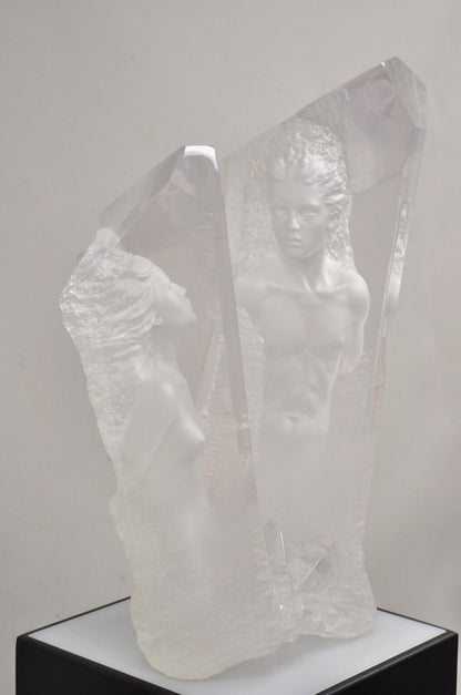 Michael Wilkinson "Crystal Vision" 1999 Signed Acrylic Sculpture on Pedestal