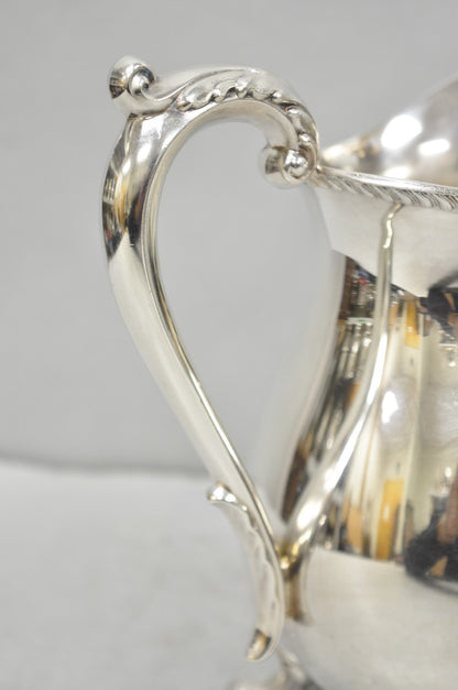 Vintage Bristol by Poole Silver Plated Bulbous Footed Ice Lip Water Pitcher
