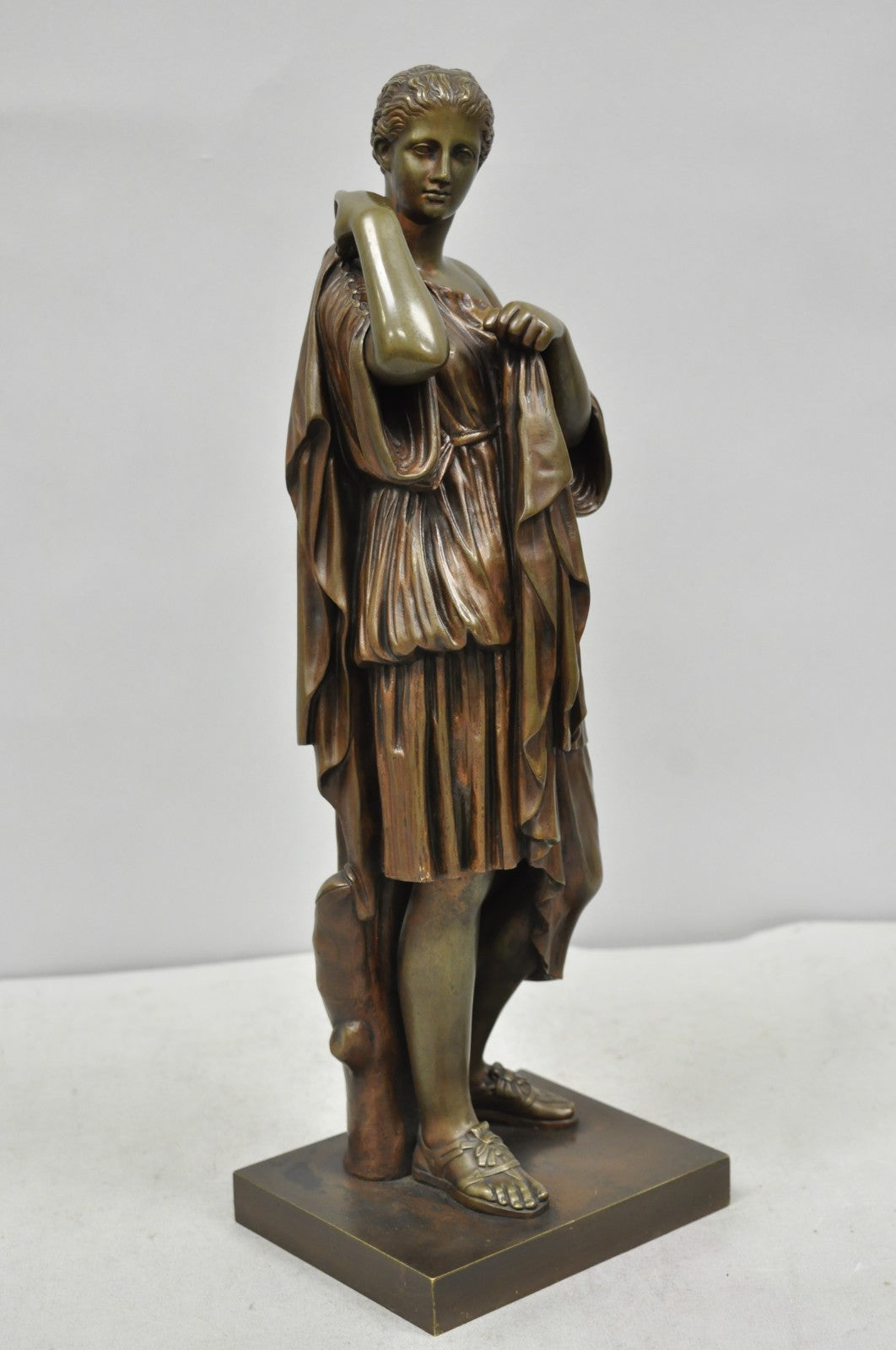 Antique 19th C. Ferdinand Barbedienne Bronze Diana Gabies Statue Sculpture