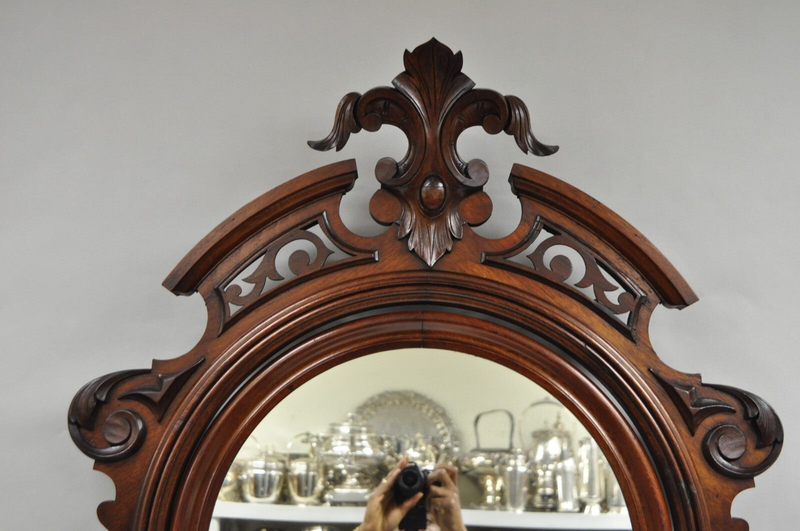 Antique Eastlake Victorian Carved Walnut Marble Washstand Dresser with Mirror