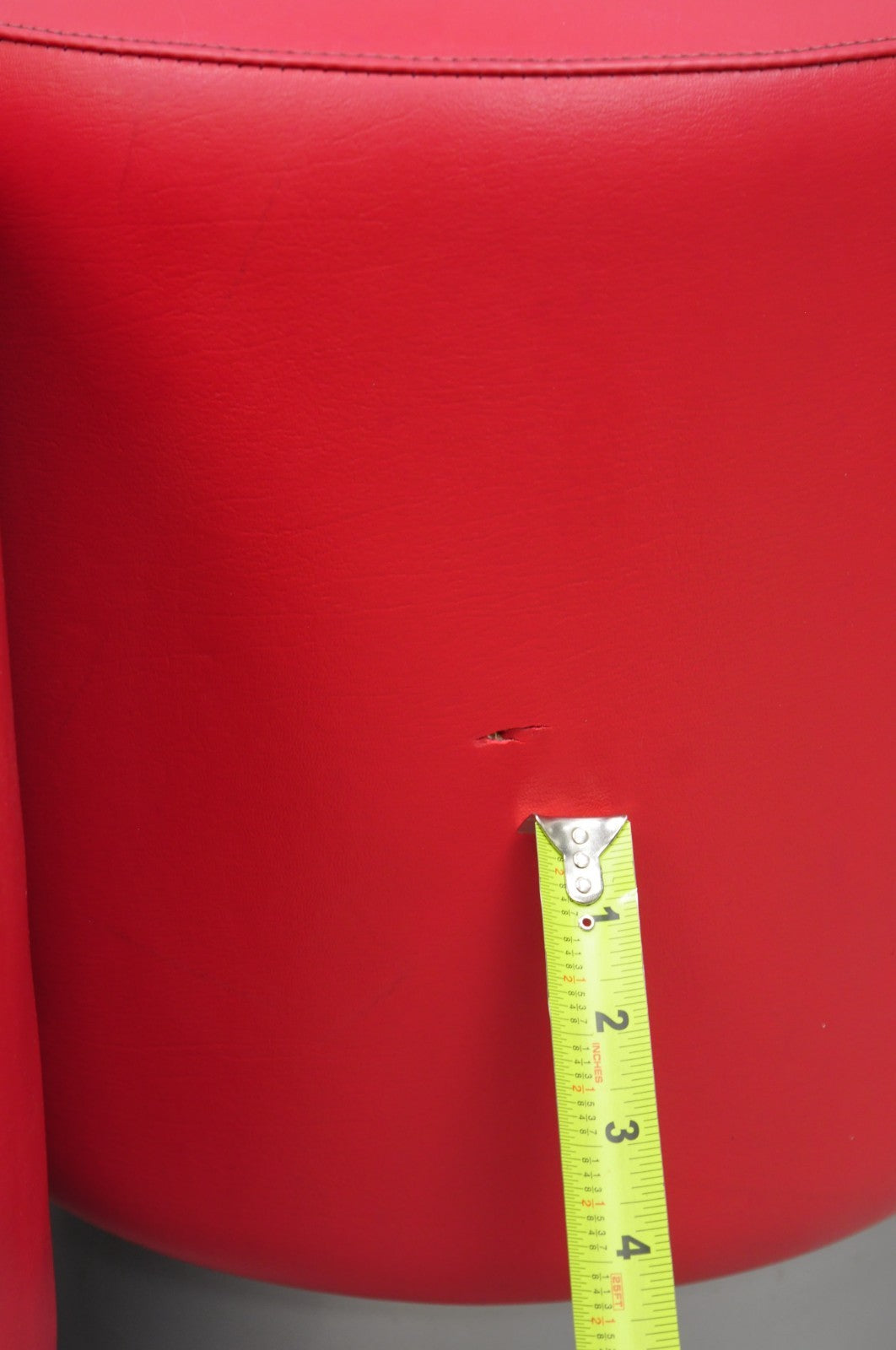 Contemporary Modern Red Vinyl Round 18" Restaurant Style Stool Seat - Set of 4