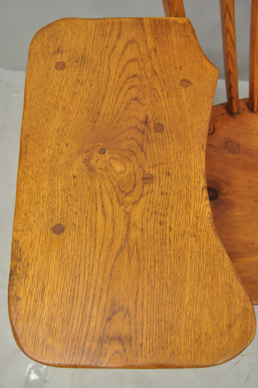 Vintage Hunt Country Furniture Pine Wood Writing Desk Windsor Chair w/ Drawer