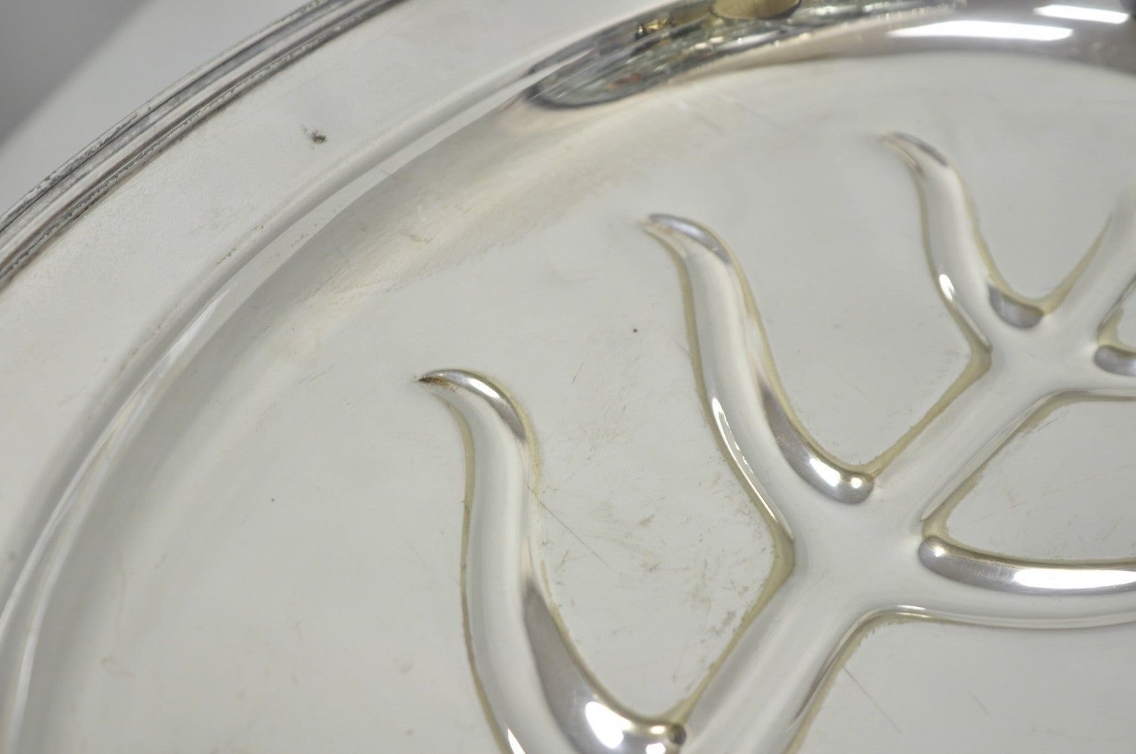 Vintage Crescent Regency Style Silver Plated Oval Cutlery Serving Platter Tray