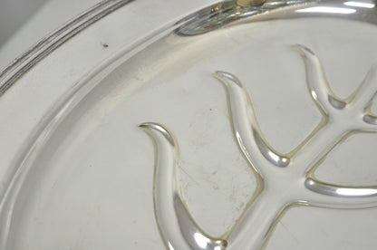 Vintage Crescent Regency Style Silver Plated Oval Cutlery Serving Platter Tray