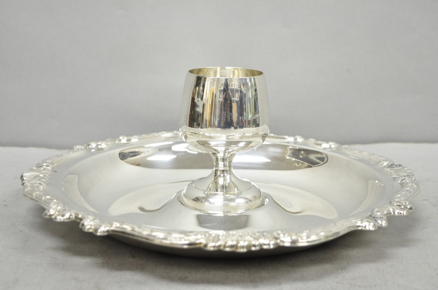 Vintage Sheridan Victorian Silver Plated Shrimp Cocktail Serving Platter Tray