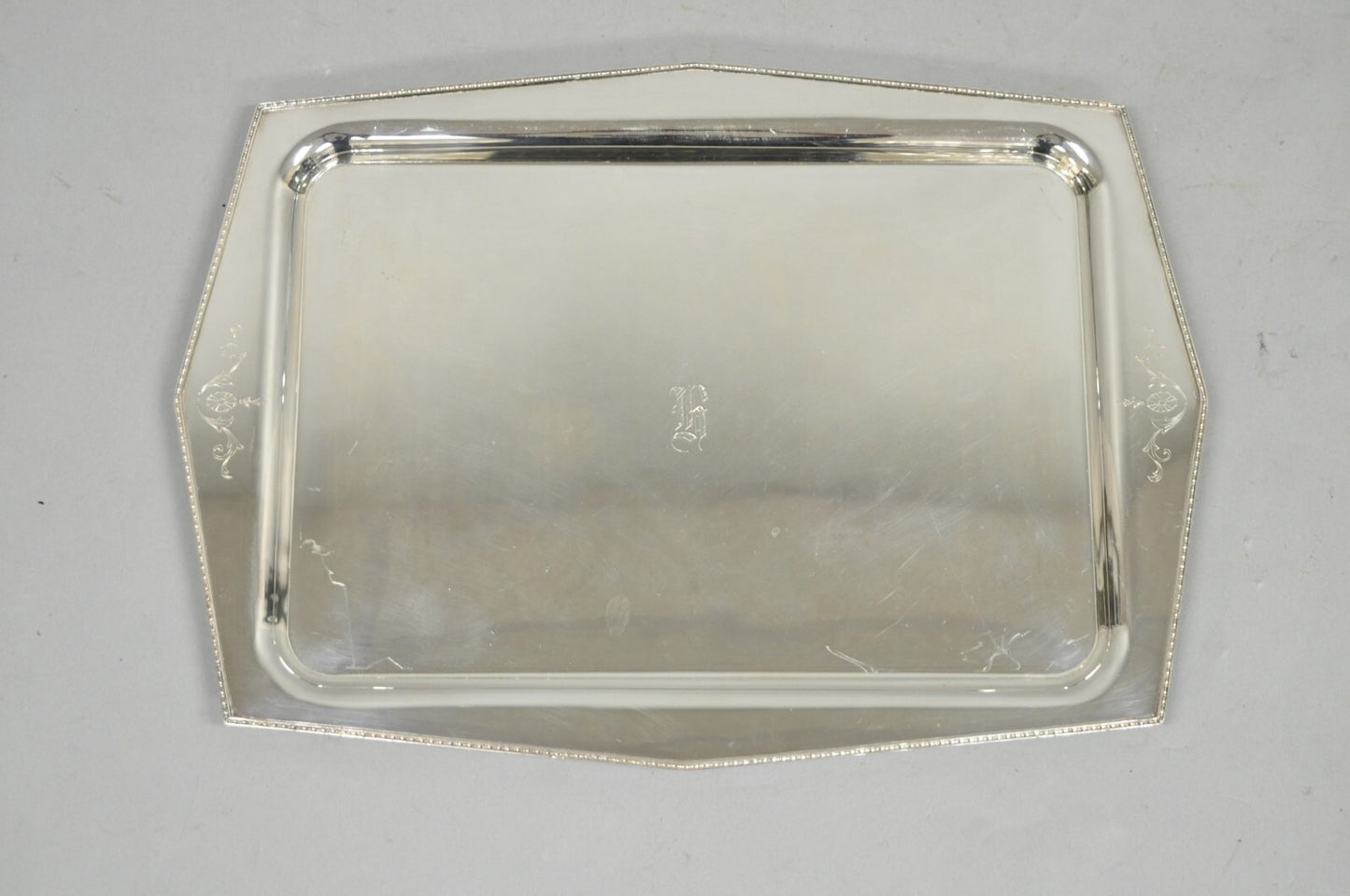 Vintage Sheffield Adam Period Repro Silver Plated Trinket Dish Bar Tray Platter