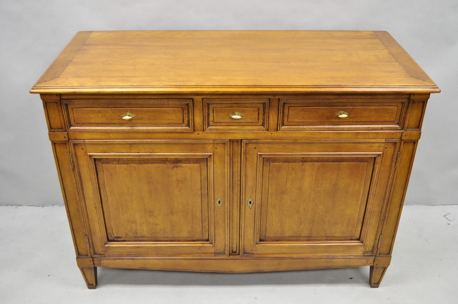 Vintage French Country Cherry Wood Server Buffet Sideboard Cabinet by MNdB