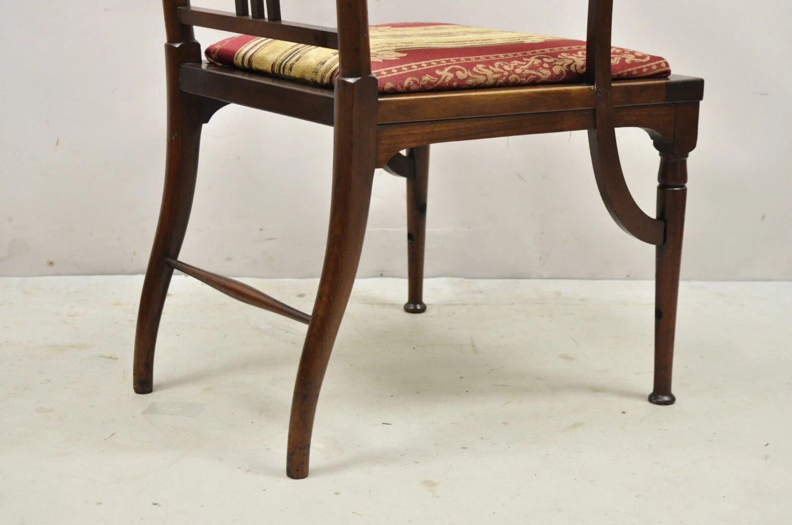 Antique Art Nouveau Mahogany Tall Finial Parlor Side Chair after J.S. Henry