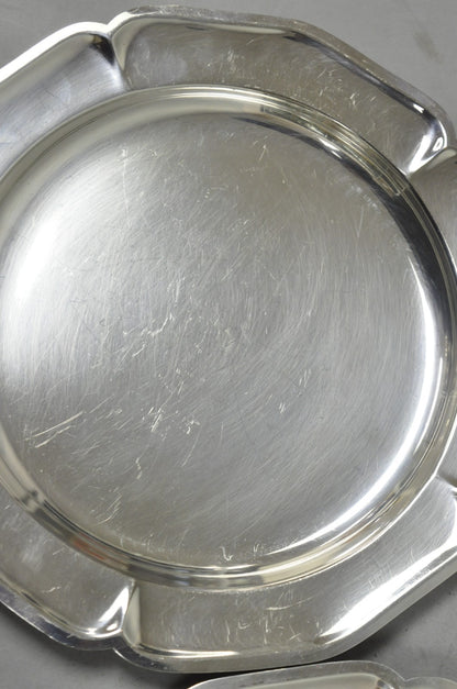 Vintage International Silver Co 221 Modern Silver Plated 12" Platter Dish - Pair