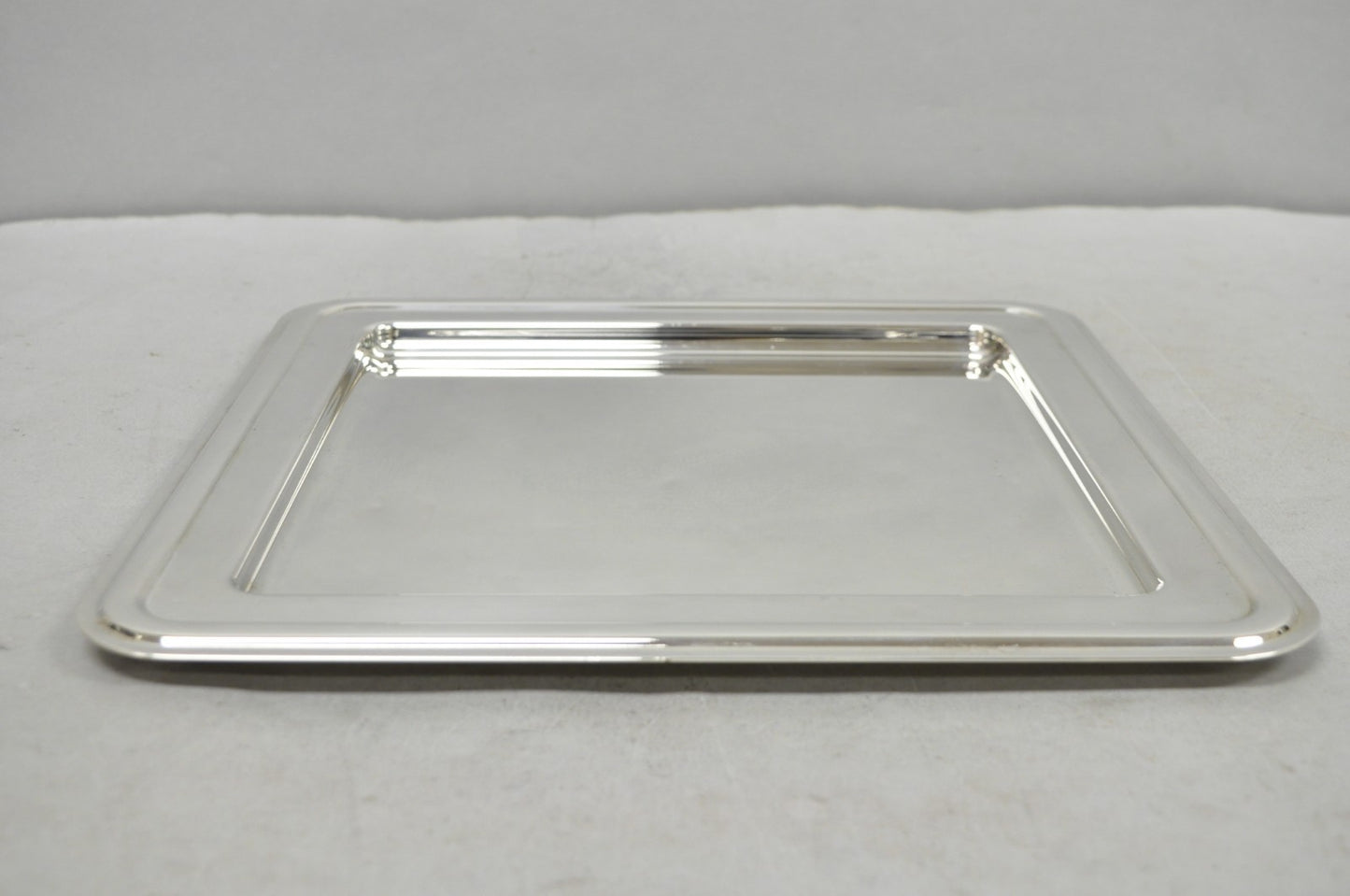 Contemporary Modern Landes Silver Plated 13.5" Square Bar Serving Platter Tray