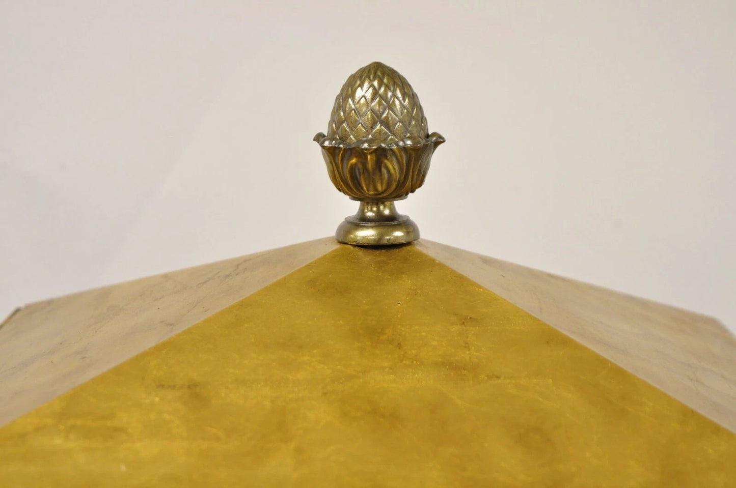 Vintage Hollywood Regency Gold Gilt Diamond Shaped Etagere Curio Display Cabinet