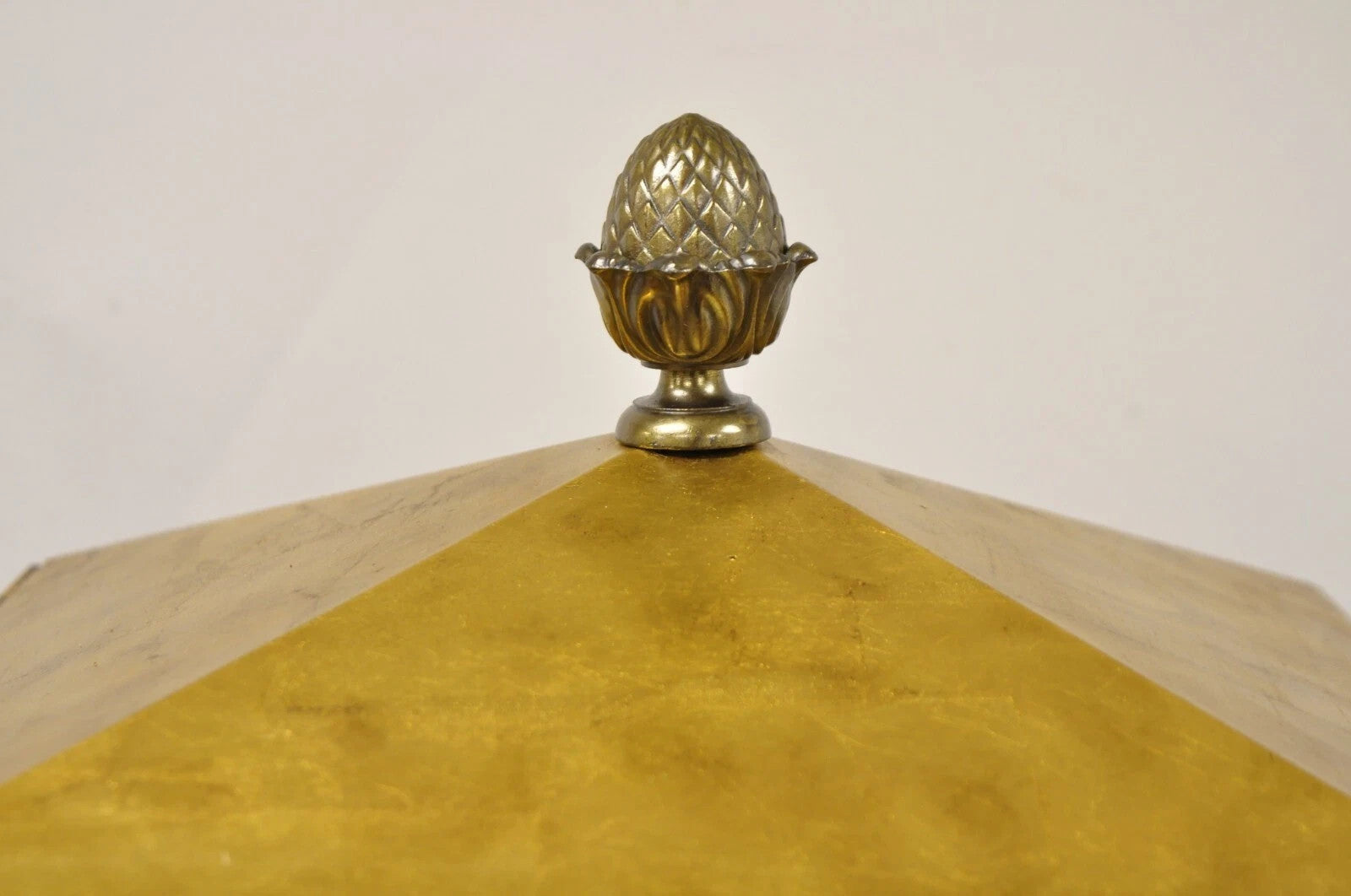 Vintage Hollywood Regency Gold Gilt Diamond Shaped Etagere Curio Display Cabinet