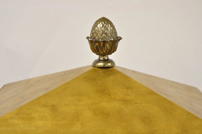 Vintage Hollywood Regency Gold Gilt Diamond Shaped Etagere Curio Display Cabinet