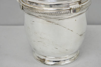 Vintage Victorian Silver Plated Reticulating Hinge Ice Bucket w/ "B" Monogram