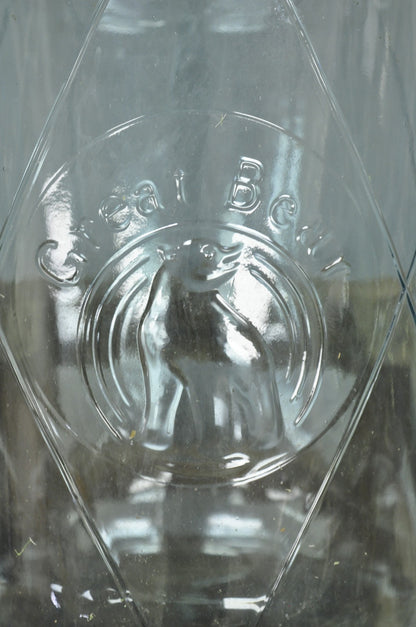 Vintage Great Bear Blue 5 Gallon Glass Carboy Jug in Wooden Crate