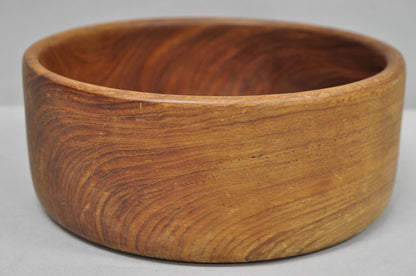 Vintage Mid Century Danish Modern Carved Teak Wood Salad Fruit Bowl (A)