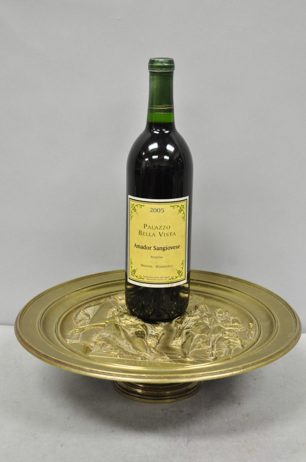 19th C. Emile Louis Picault Macbeth Bronze Relief Pedestal Compote Tazza Dish