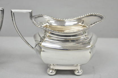 Antique Walker & Hall 53499 Art Deco Silver Plated Tea Service Set - 4 Pcs