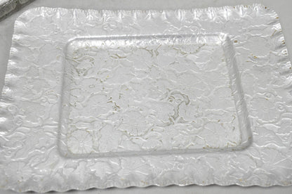 Vintage Art Deco Nouveau Hammered Aluminum Vegetable Relish Serving Platter Tray