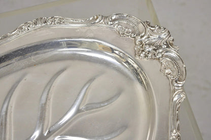 Vintage Baroque by Wallace 259 Silver Plated Meat Cutlery Serving Platter Tray