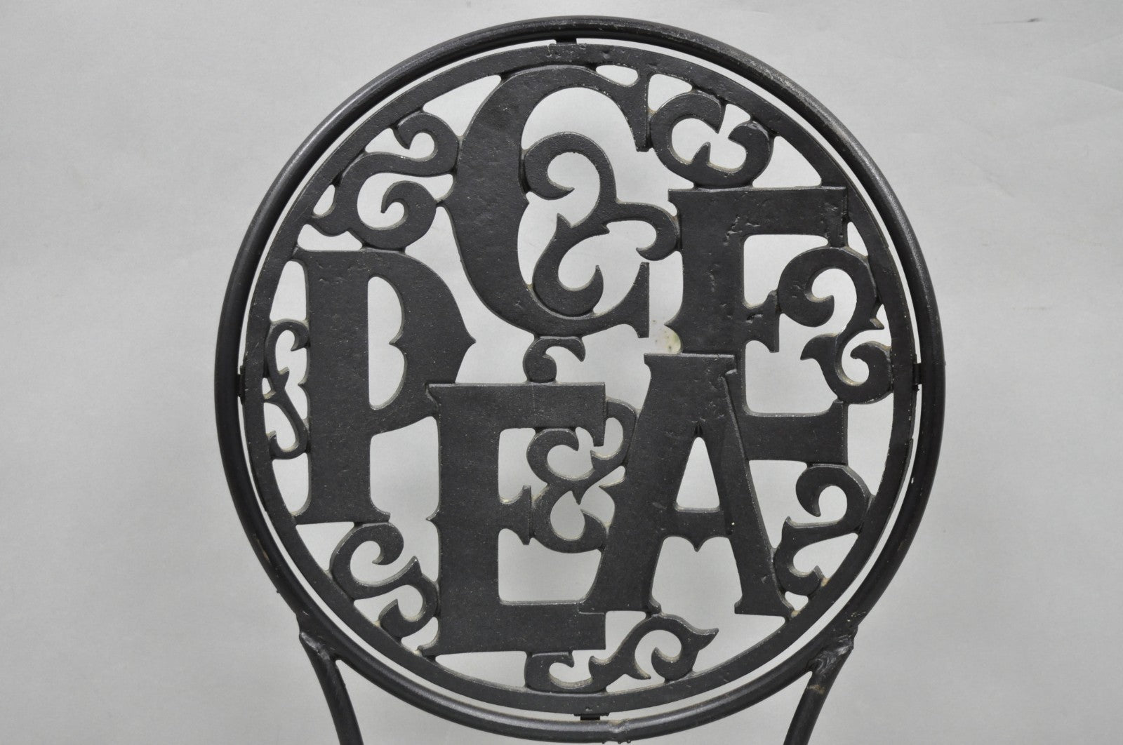 Arthur Umanoff for Shaver Howard "Peace & Love" Wrought Iron Bistro Side Chair