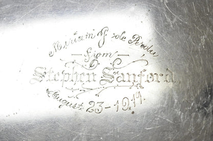 Antique Meriden B Co. Victorian Silver Plated Oval Serving Platter Tray Engraved