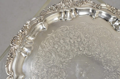Vintage EPCA Silverplate by Poole 3216 Round Salver Platter Tray - Engraved