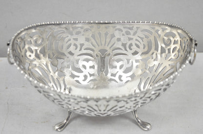 Antique Pairpoint Small Silver Plated Pierced Scrollwork Candy Dish Bowl Basket