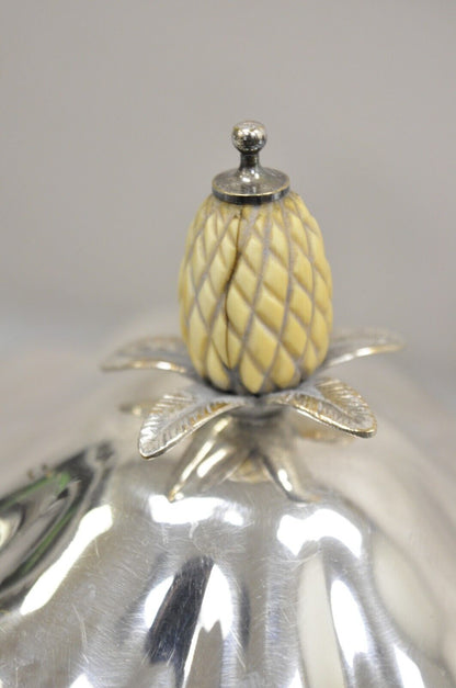 Vintage English Regency Silver Plated Scalloped Covered Dish - a Pair