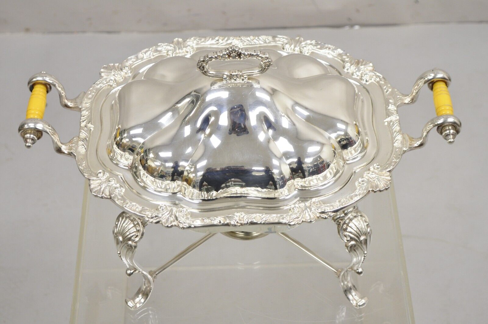 Vintage Victorian Style Silver Plated English Warmer Buffet Chaffing Dish